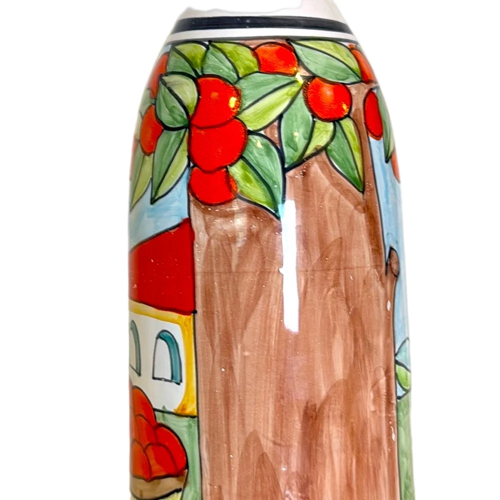 Nino Parrucca Italian Hand Painted Art Pottery Vase